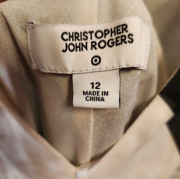 NWOT Christopher John Rogers Black White Striped maxi slip  dress sz 12 - Picture 6 of 11